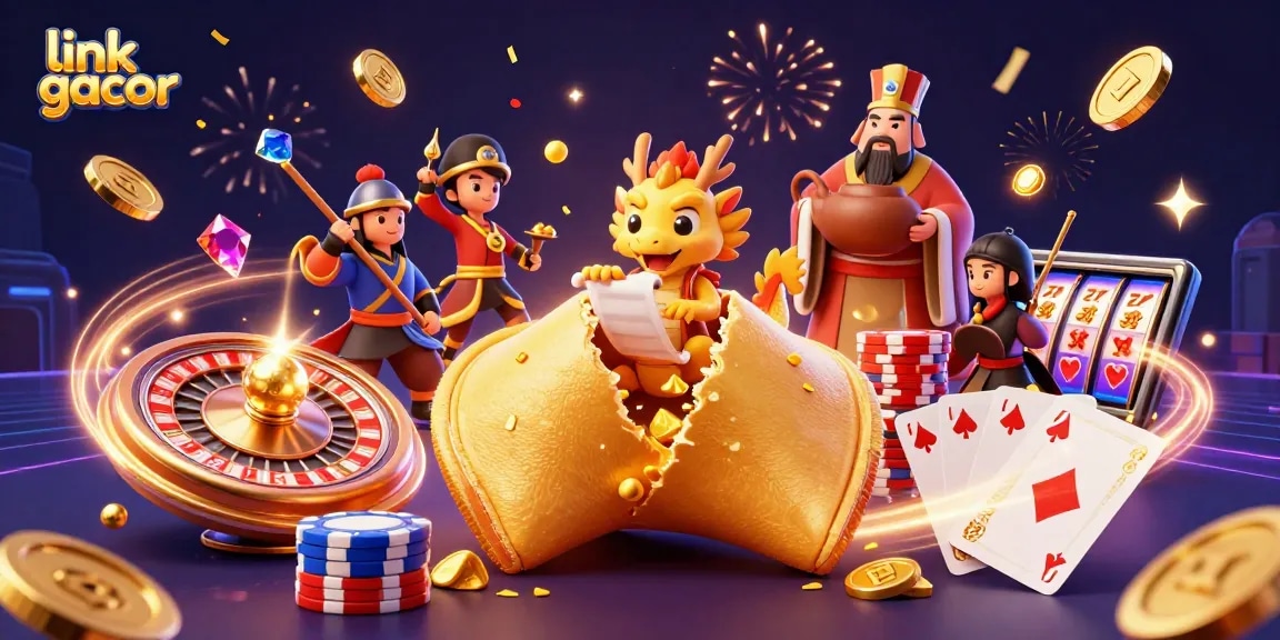 Engage with link gacor in this vibrant casino scene featuring dynamic coins and joyous celebrations.