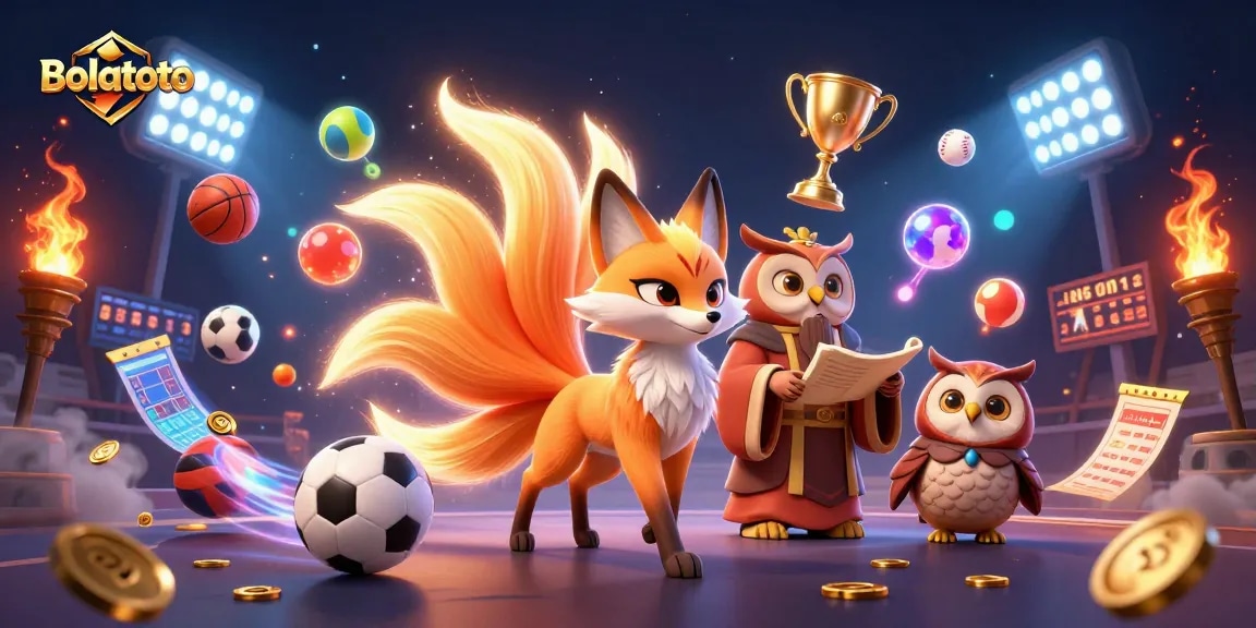 Bolatoto showcases thrilling sports betting action with vibrant characters and game elements.