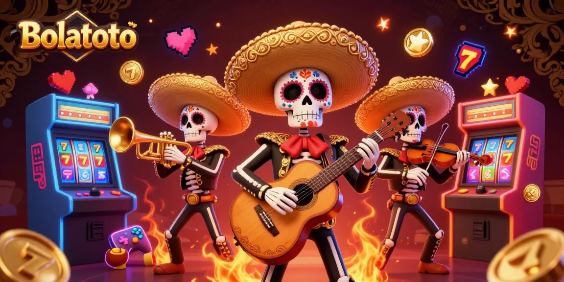 Experience Bolatoto's vibrant slot scene with mariachis and dynamic game elements.