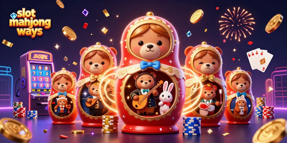 Experience the thrill of slot Mahjong Ways with festive 3D character illustrations and dynamic casino elements.