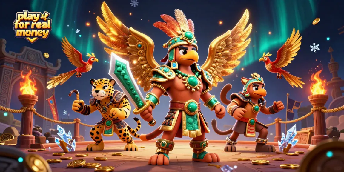 Experience the thrill as you play for real money in a vibrant online casino scene with captivating characters.