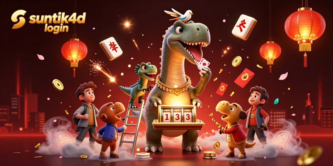 Permainan menarik di suntik4d login dengan slot reels, raptor beraksi, dan suasana kasino yang meriah.