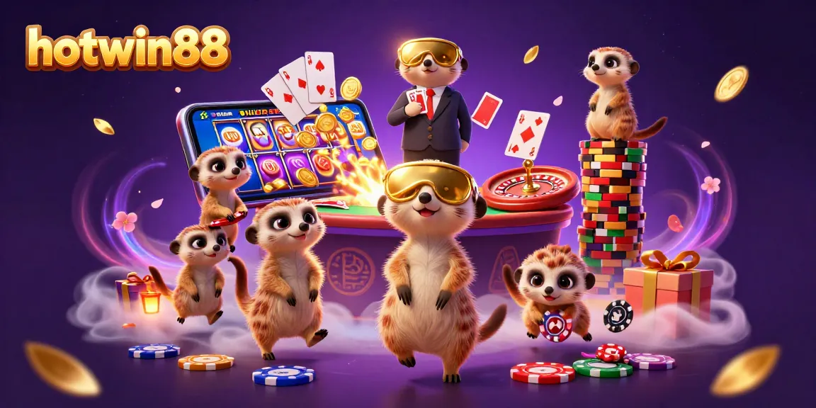 Rasakan keseruan bermain slot di hotwin88 dengan chip yang menggemaskan dan suasana kasino yang ramai.