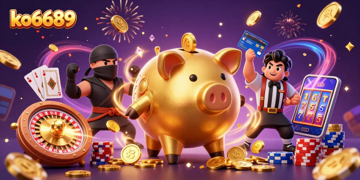 Experience the thrilling action of ko6689 with our vibrant 3D casino illustration featuring dynamic gameplay elements.