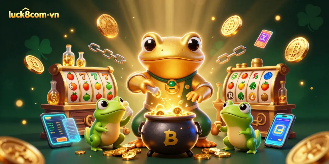 Experience the winning excitement at luck8com-vn with vibrant slots and golden alchemist characters.